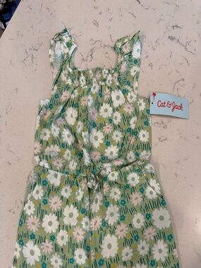Cat & Jack Green Floral Romper